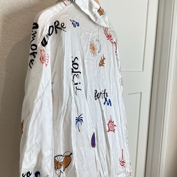 ❌Sold - 🇪🇸🌴☀️ Anthropologie Long-Sleeve Printed Mini Shirt Dress Corey Lynn - Picture 10 of 13